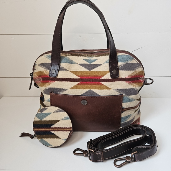 Pendleton Handbags - NWOT Pendleton Trail Wyeth Dome Purse & Coin Purse - Leather & Wool